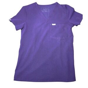 FIGS Catarina Scrub Top Women's XXS V-Neck Purple Jam Lavender Dew Nurse
